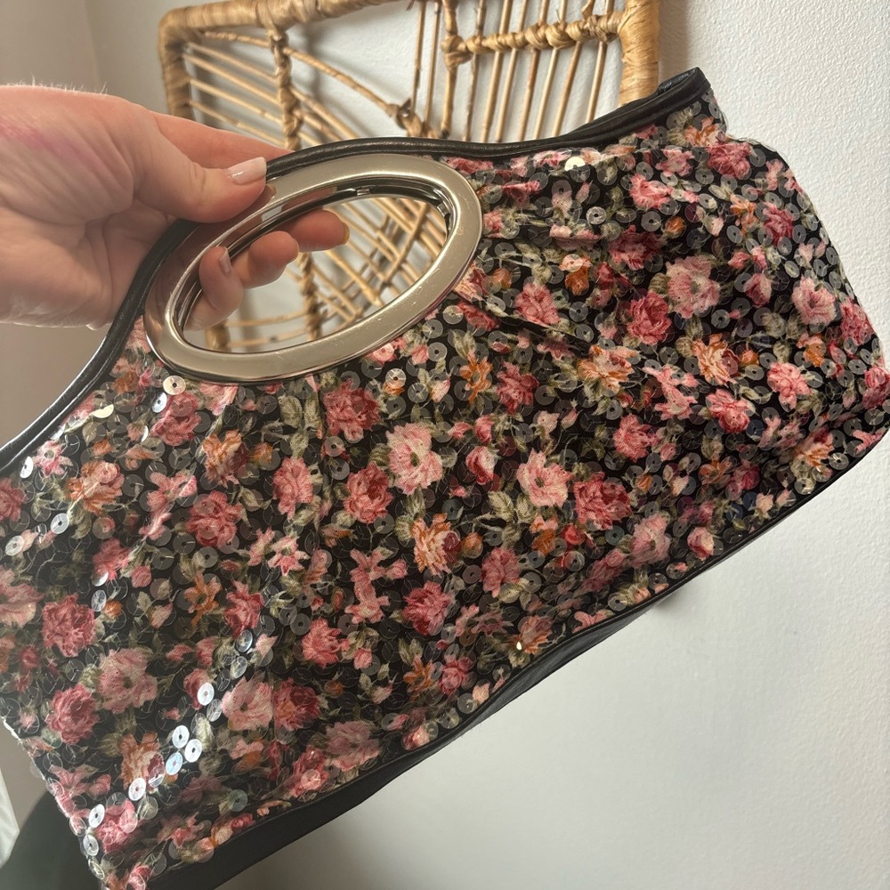 Floral & Feminine | Sequin Women's Clutch Purse/Bag